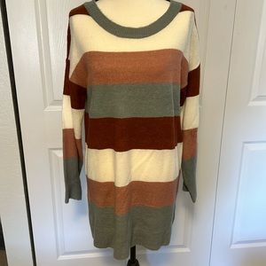 Long sleeve stripe sweater dress